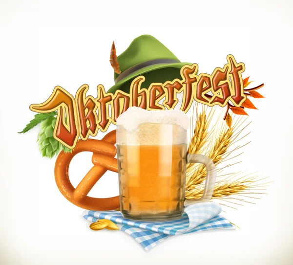 Mnichov Beer Festival Oktoberfest, vektor může být také použit všemi výrobci piva. — Stockový vektor