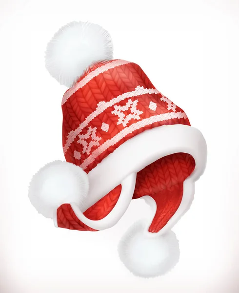 冬の帽子。3Dベクトルアイコン — ストックベクタ