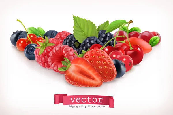 Bosbessen. Zoet fruit. Vector illustratie geïsoleerd op wit — Stockvector