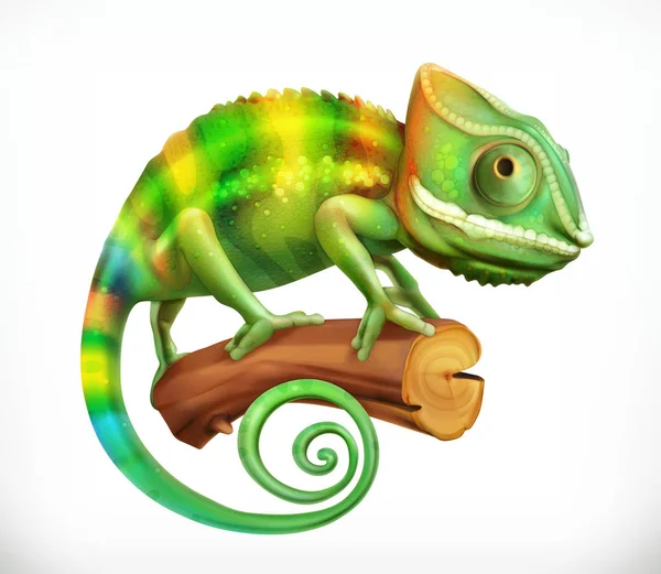 Chameleon. 3d vector icon — Stock Vector