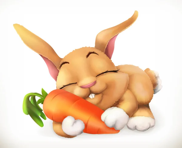 Zeichentrickfigur aus Kaninchen und Karotte — Stockvektor