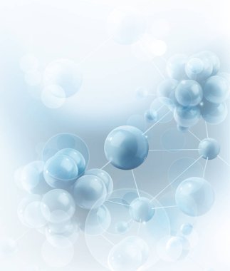 Mavi moleküller ve atomlar