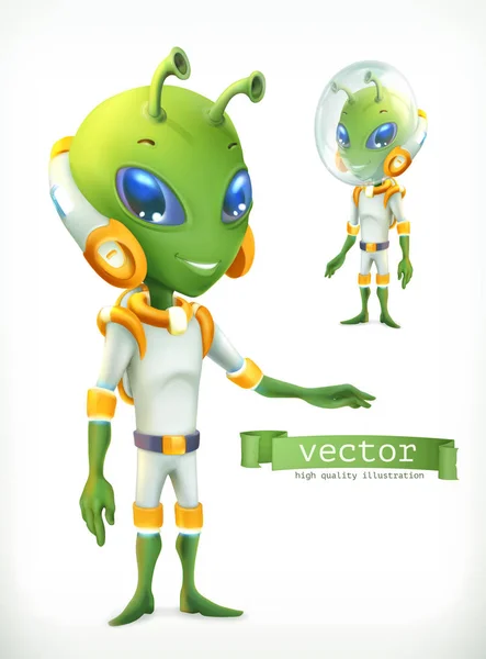 Funny alien in spacesuit — Stock Vector