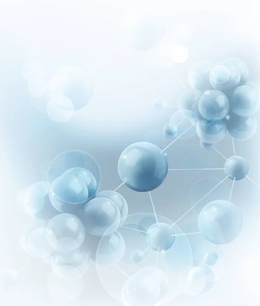 Голубые молекулы и атомы — стоковый вектор