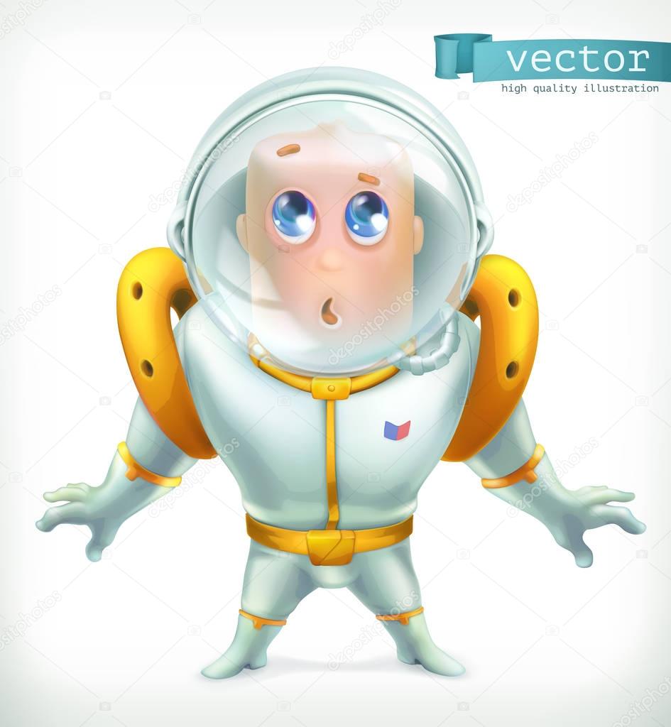 Funny astronaut in spacesuit