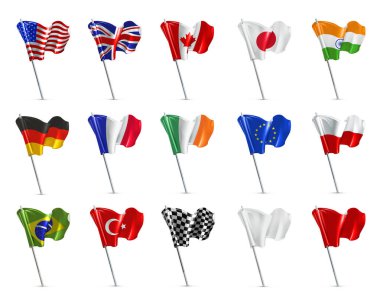 Flags icons set clipart