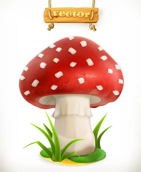 Fly agaric mushroom — Stock Vector