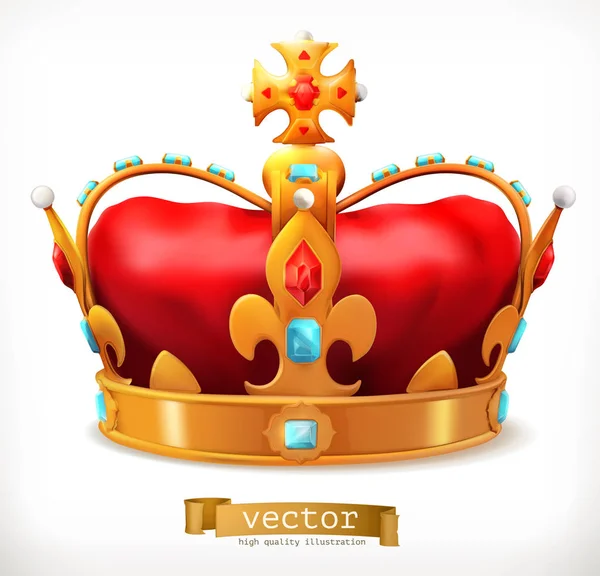 Gold crown of king — Stock Vector