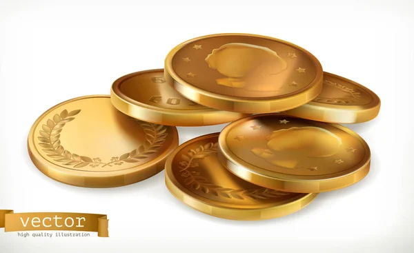 Złote monety. Pieniądze — Wektor stockowy