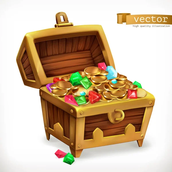 Gemas e moedas de ouro — Vetor de Stock