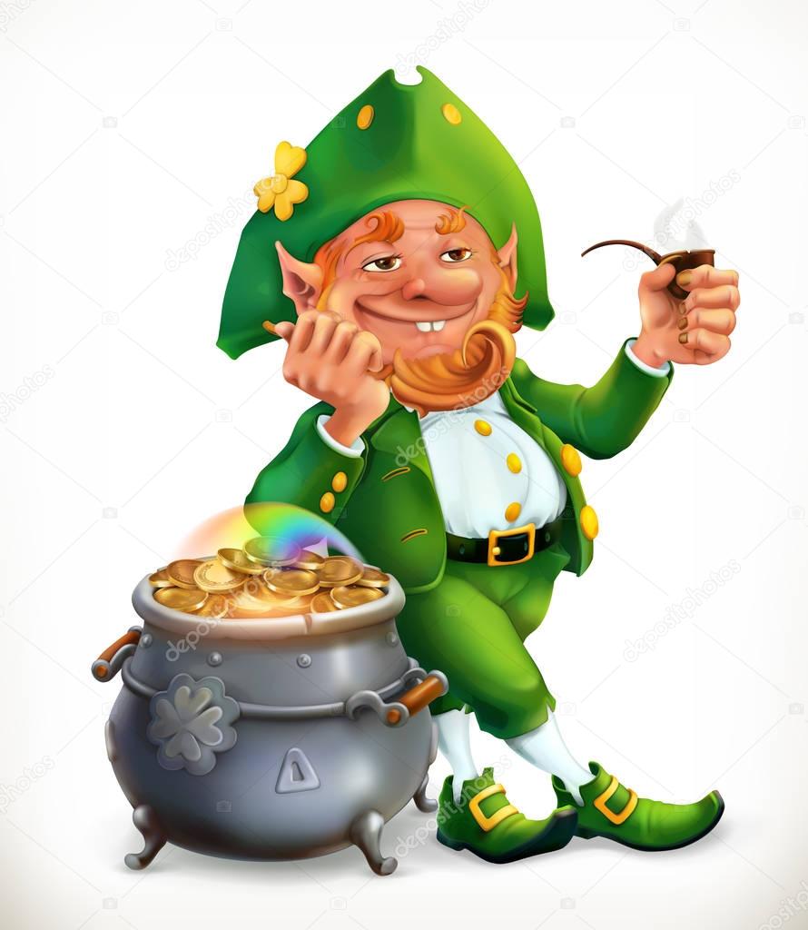 Leprechaun and pot of coins