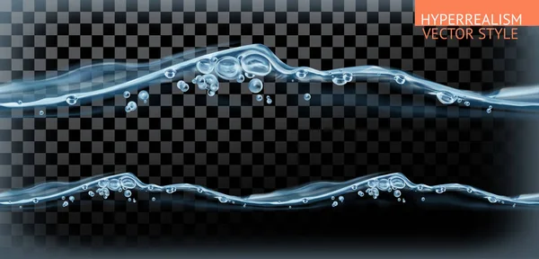 Naadloze water splash met transparantie, hyperrealisme vector stijl — Stockvector