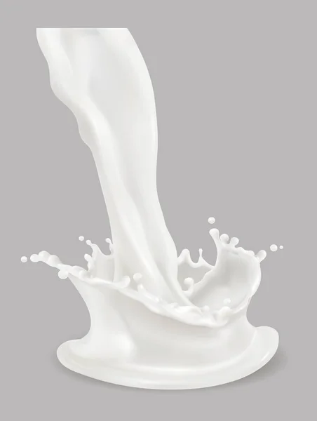 Du lait éclaboussé. icône vectorielle 3d — Image vectorielle