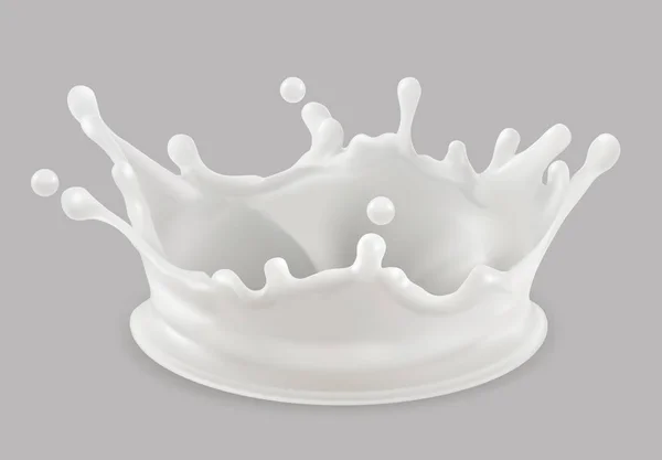 Salpicadura de leche. icono de vector 3d — Vector de stock