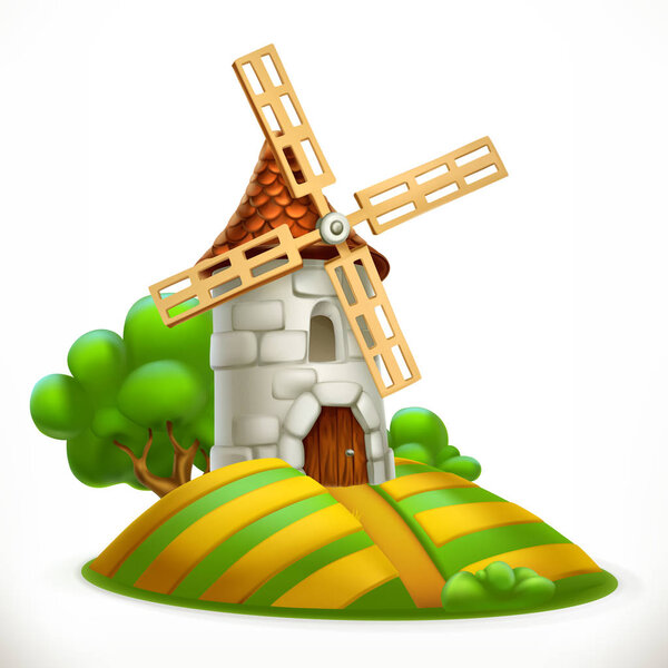 Mill. 3d vector icon