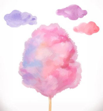Cotton candy on white clipart