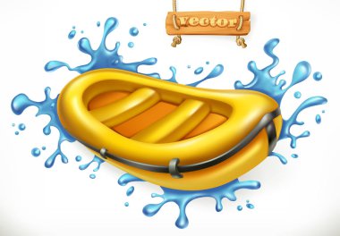 Beyaz su rafting simgesi