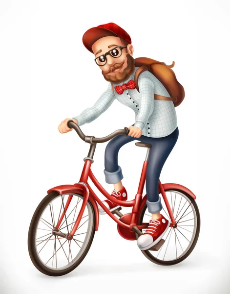 Adam Bisiklet simgesini — Stok Vektör