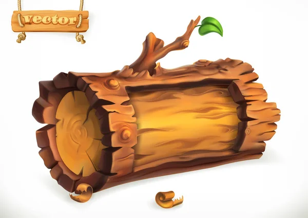 Log houten teken — Stockvector