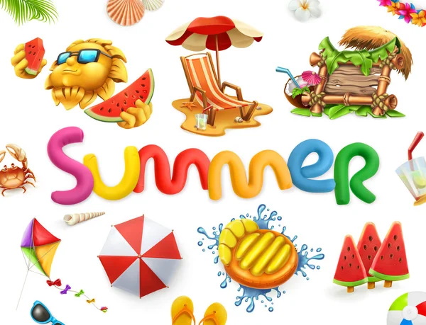 Conjunto de férias de verão —  Vetores de Stock