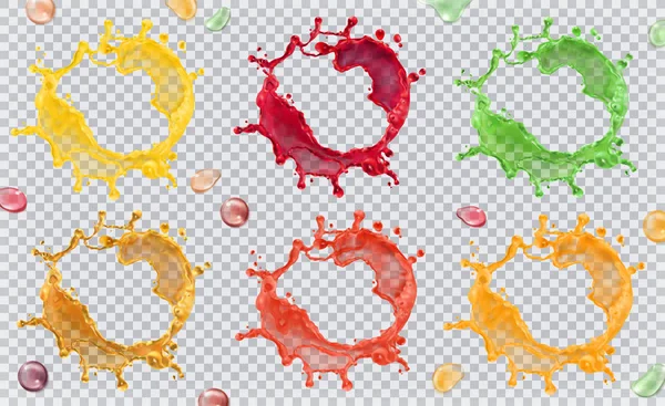 多色飞溅的果汁 — 图库矢量图片