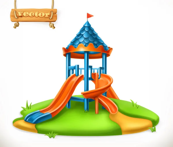 Toboggan pour terrain de jeux pour enfants — Image vectorielle
