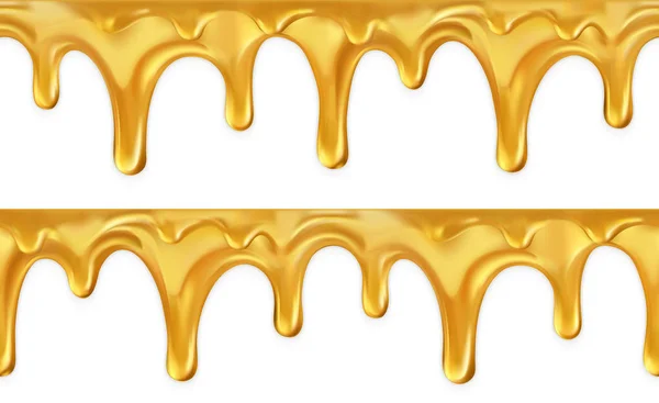 Медовая капля бесшовная. Трехмерный векторный набор — стоковый вектор