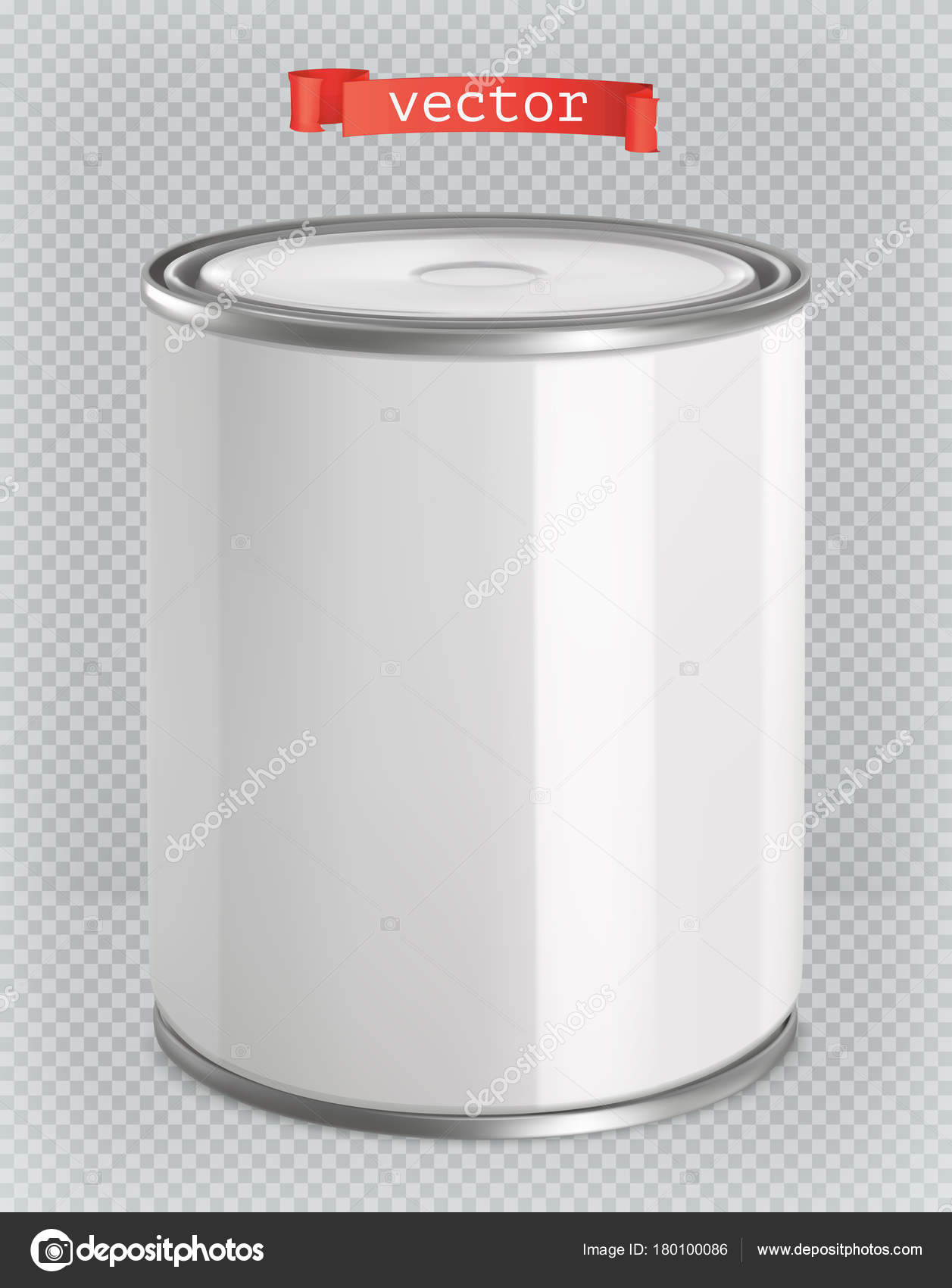 Download Packaging Building And Sanitary White Tin Of Paint 3d Realism Vector Mockup Vector Image By C Natis76 Vector Stock 180100086