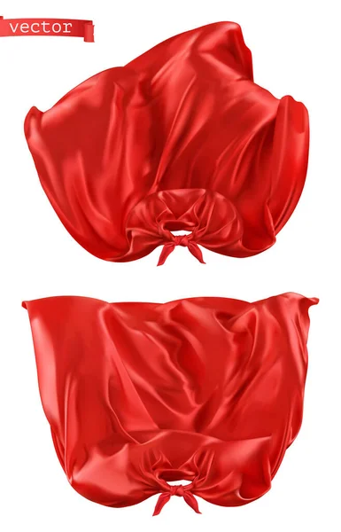 Supereroe Vista Frontale Del Mantello Rosso Vettore Realistico — Vettoriale Stock