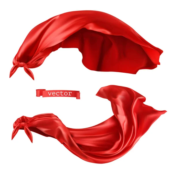 Superhjälte Röd Mantel Realistisk Vektor — Stock vektor