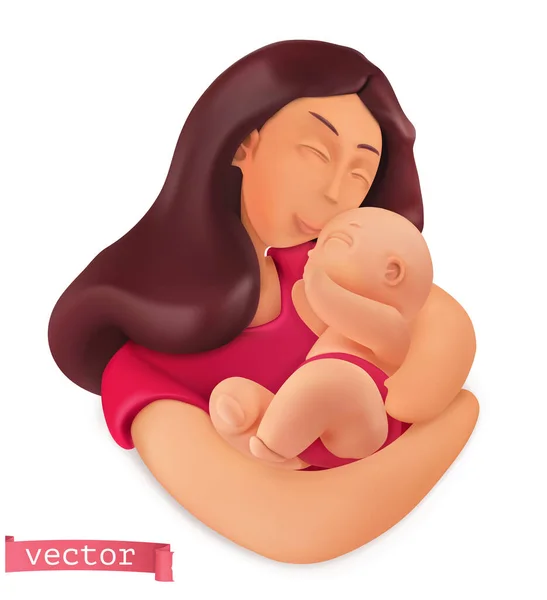 Uma Mulher Com Filho Ilustração Vetor Dia Mãe Objeto Arte — Vetor de Stock