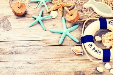 Yaz tatil çerçeve kabukları ile  