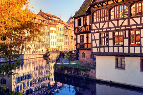 Strasbourg with half-timbered houses. 