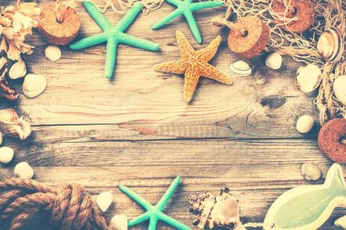 yaz tatil çerçeve kabukları ve Balık ağı, tatil kavramı ile 