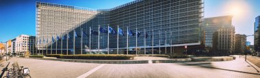 Brussels, Belçika - 25 Şubat 2018: Avrupa Komisyonu Merkez - Berlaymont bina