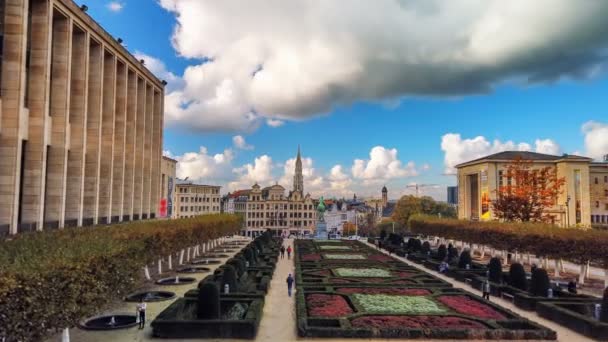 Βρυξέλλες Βέλγιο 2019 Άποψη Του Κεντρικού Τμήματος Των Βρυξελλών Από — Αρχείο Βίντεο