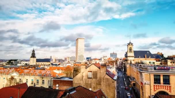 Bryssel Belgien 2019 Utsikt Över Centrala Bryssel Från Tingsrätterna Bryssel — Stockvideo