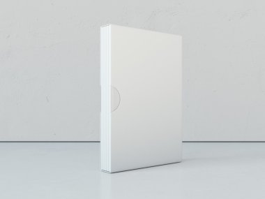 Beyaz kitaplar boş paket içinde. 3D render