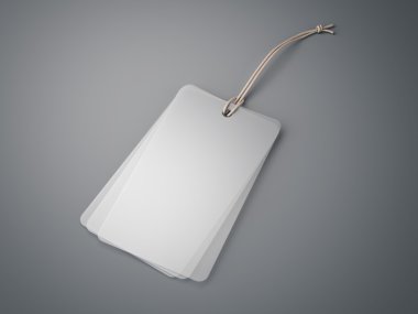 Şeffaf boş etiket. 3D render