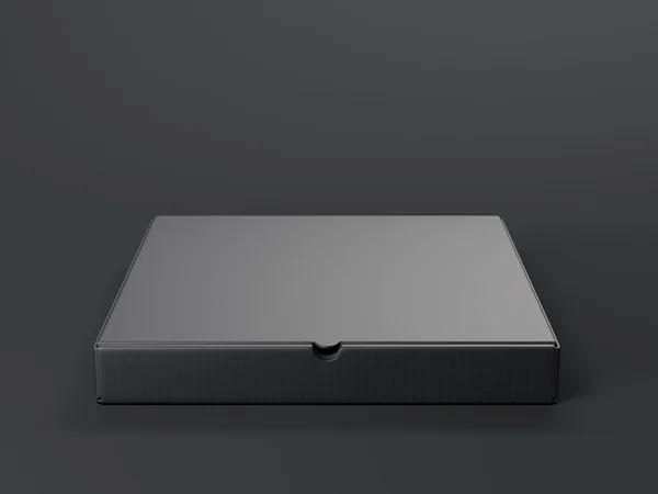 Zwarte opende kartonnen pakket. 3D-rendering — Stockfoto