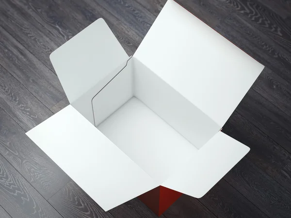 Caja de cartón abierta. renderizado 3d —  Fotos de Stock