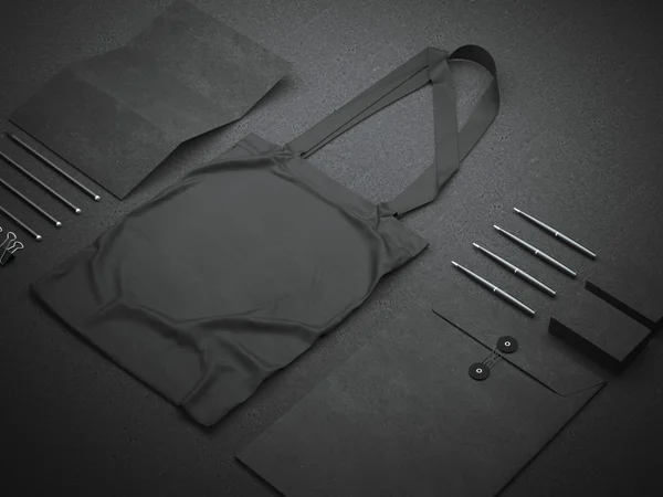 Makieta z torby bawełniane biznesowych. renderowania 3D — Zdjęcie stockowe