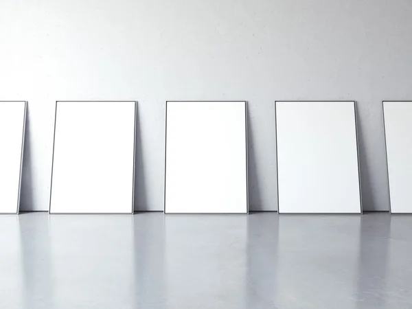 White blank picture frames. 3d rendering — Stock Photo, Image
