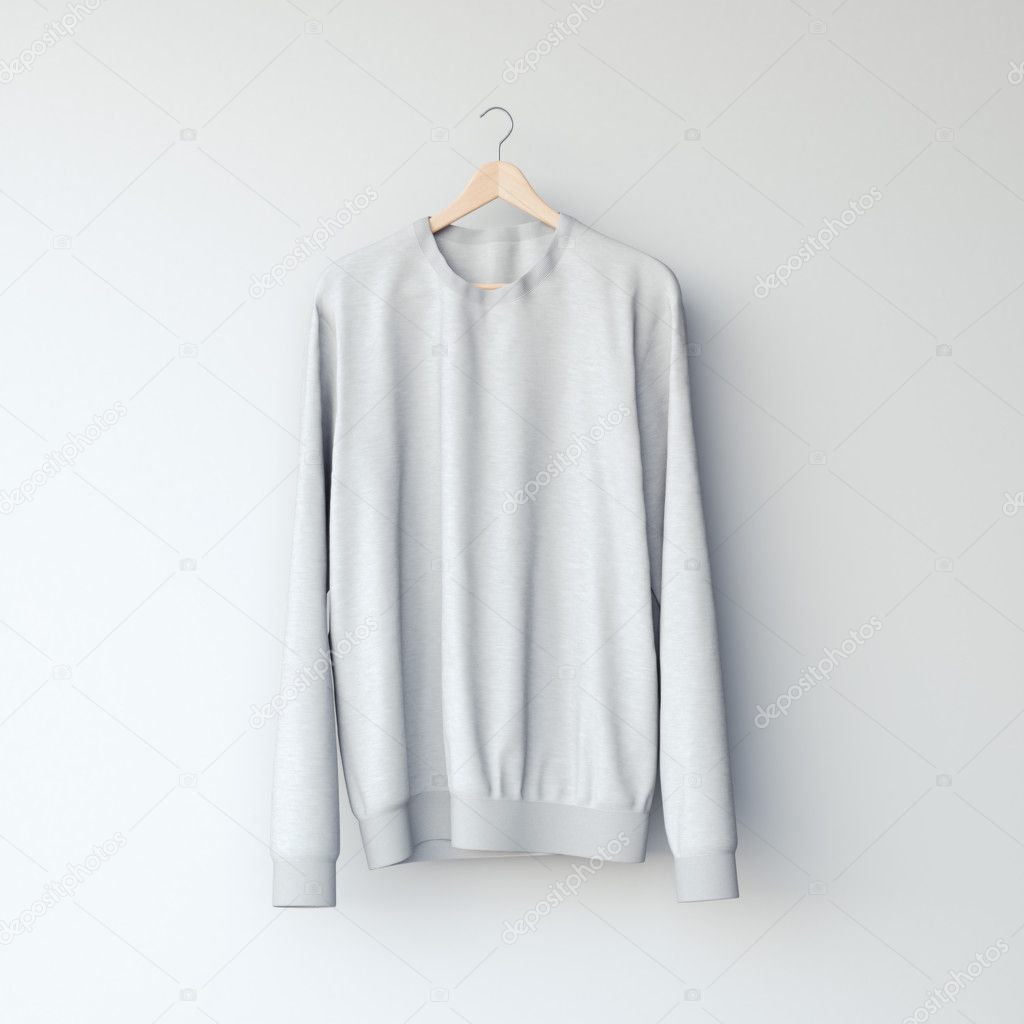 Gray blank sweatshirt. 3d rendering