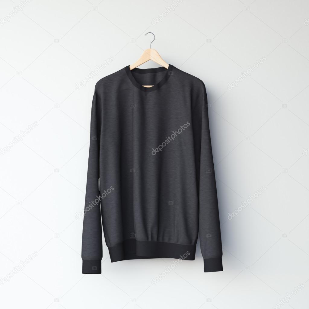 Black blank sweatshirt. 3d rendering