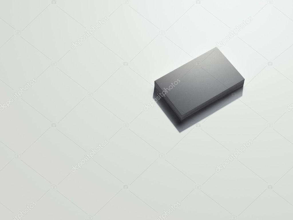 Black business cards. 3d rendering