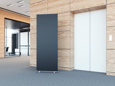 Bunner modern ofis lobisinde boş topla. 3D render