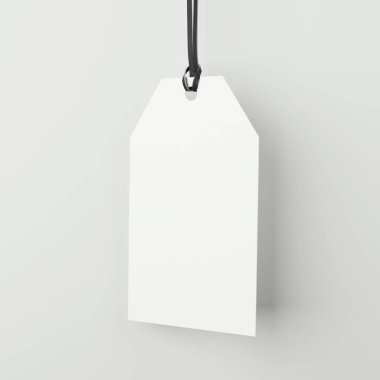 Parlak Studio beyaz boş etiket. 3D render