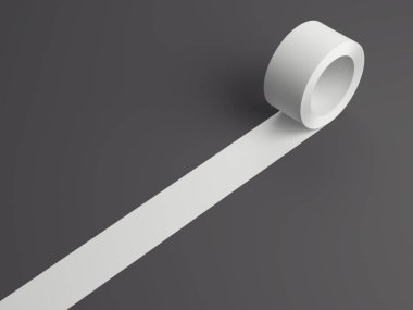 Rulo beyaz yapışkan bant. 3D render