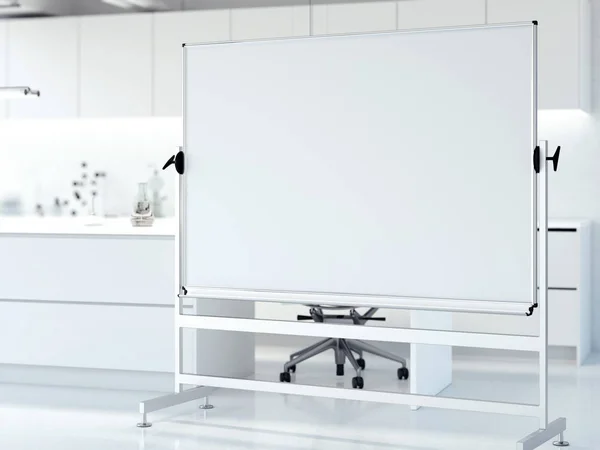 Lavagna bianca in moderno laboratorio interno. rendering 3d — Foto Stock
